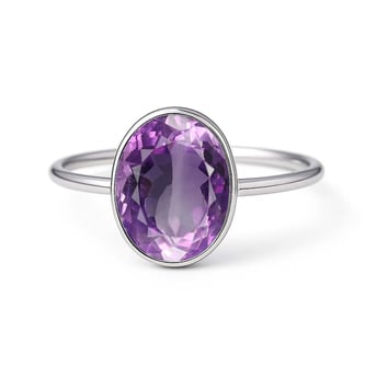 Luxury Amethyst 925 Sterling Silver Ring for Women