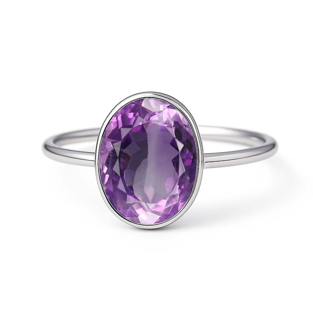 Luxury Amethyst 925 Sterling Silver Ring for Women