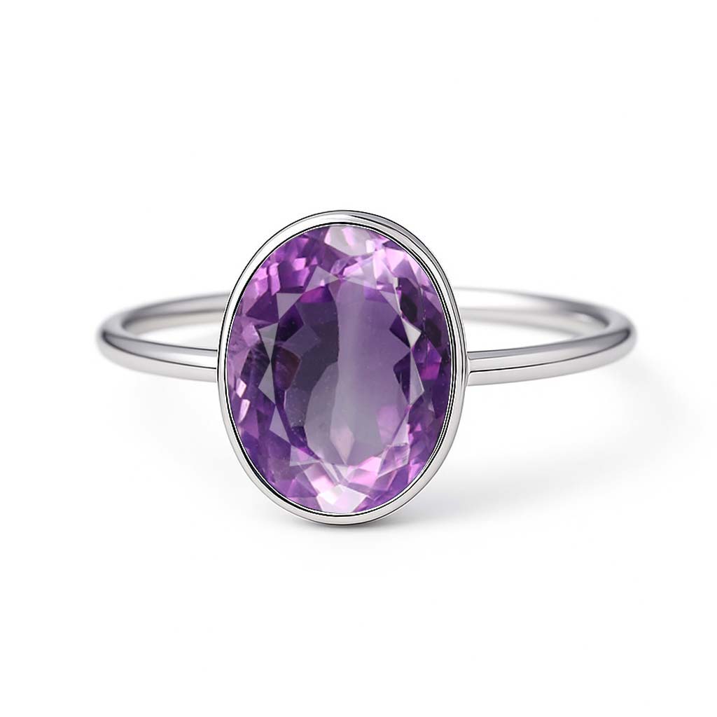 Luxury Amethyst 925 Sterling Silver Ring for Women