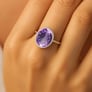 Luxury Amethyst 925 Sterling Silver Ring for Women
