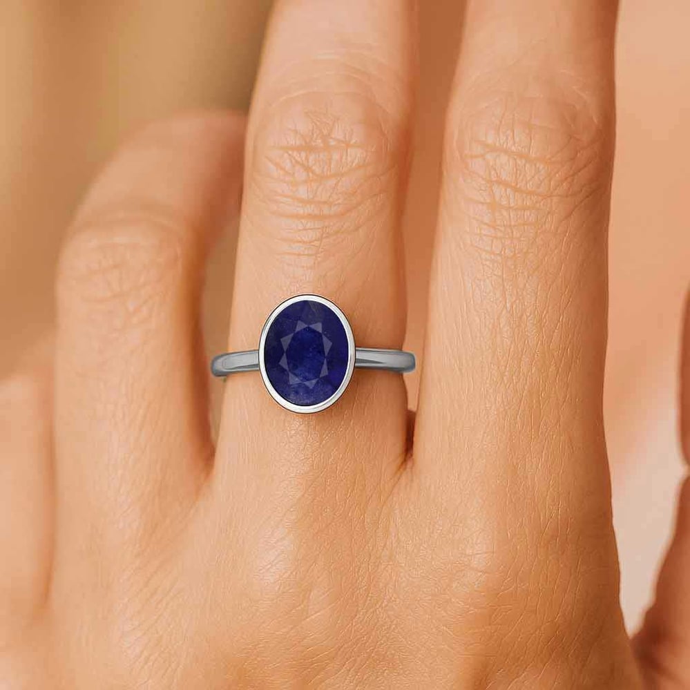 Luxury Blue Sapphire 925 Sterling Silver Ring for Women
