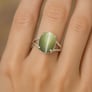 Luxury Cat's Eye 925 Sterling Silver Ring for Women