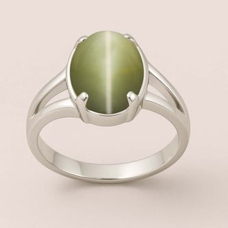 Luxury Cat's Eye 925 Sterling Silver Ring for Women