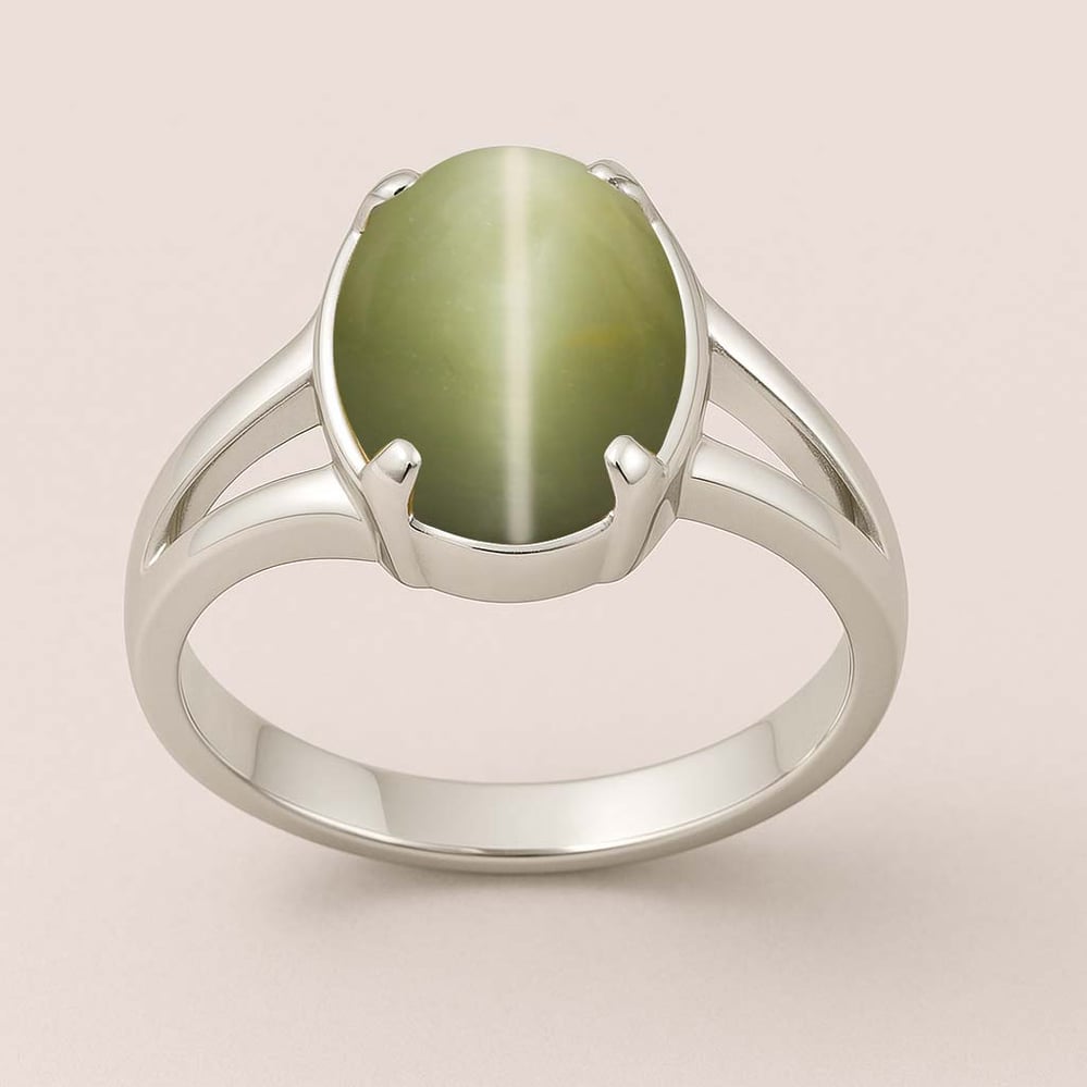 Luxury Cat's Eye 925 Sterling Silver Ring for Women