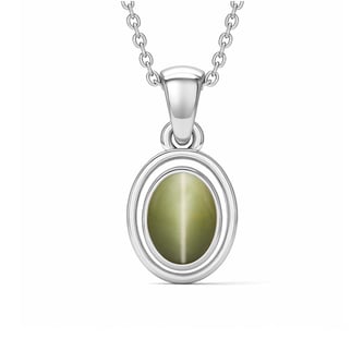 Luxury Designer 925 Silver Cat's Eye Pendant