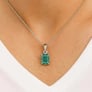 Luxury Designer 925 Silver Emerald Pendant