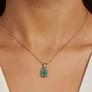 Luxury Designer 925 Silver Emerald Pendant