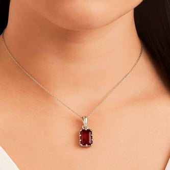 Luxury Designer 925 Silver Hessonite Gomed Pendant