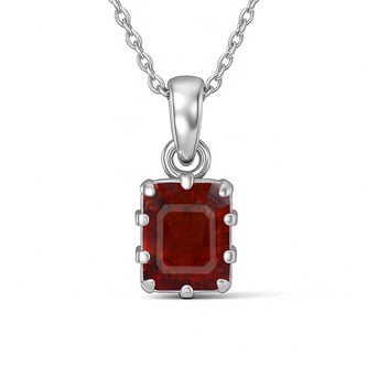 Luxury Designer 925 Silver Hessonite Gomed Pendant