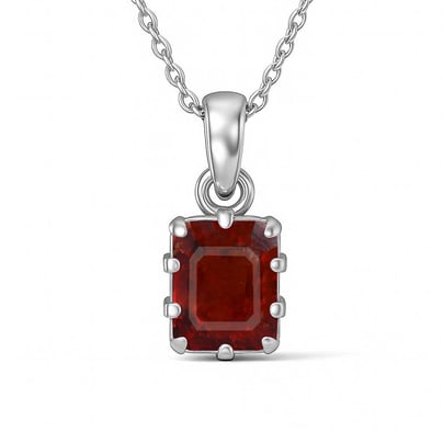Luxury Designer 925 Silver Hessonite Gomed Pendant