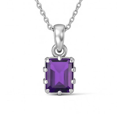 Luxury Designer 925 Silver Natural Amethyst Pendant