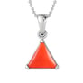 Luxury Designer 925 Silver Natural Triangle Red Coral Pendant