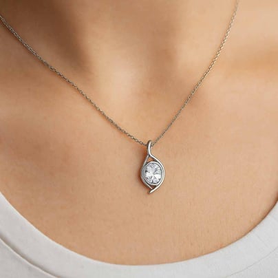 Luxury Designer 925 Silver Natural Zircon Pendant