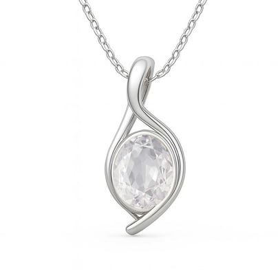 Luxury Designer 925 Silver Natural Zircon Pendant