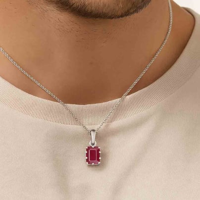 Luxury Designer 925 Silver Ruby Pendant