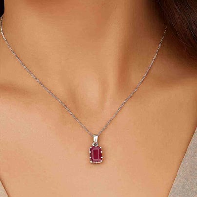 Luxury Designer 925 Silver Ruby Pendant