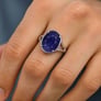 Luxury Designer Sterling Silver Blue Sapphire Men’s Ring for Him