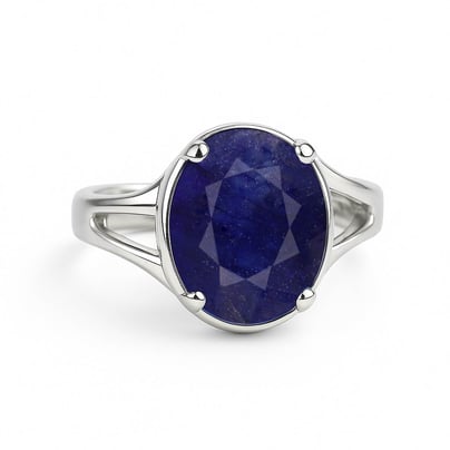 Luxury Designer Sterling Silver Blue Sapphire Men’s Ring for Him