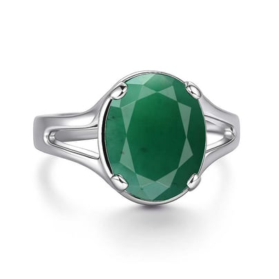Luxury Designer Sterling Silver Emerald Men’s Ring for Him