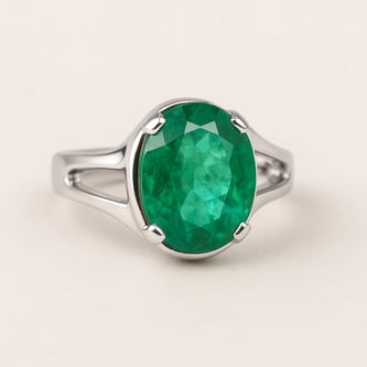 Luxury Designer Sterling Silver Emerald Men’s Ring for Him