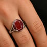 Luxury Designer Sterling Silver Hessonite Gomed Men’s Ring for Him