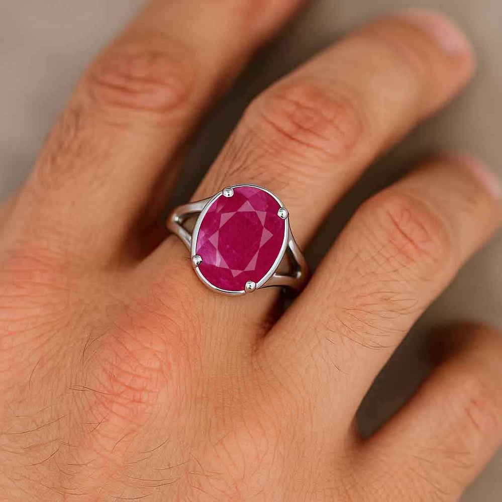 Luxury Designer Sterling Silver Ruby Men’s Ring for Him