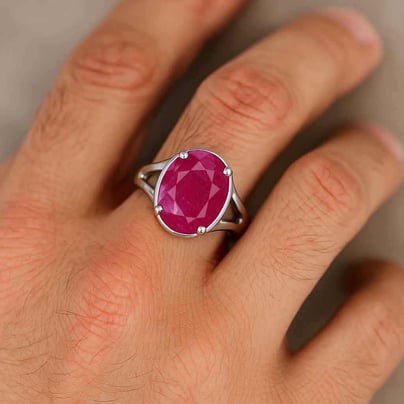 Luxury Designer Sterling Silver Ruby Men’s Ring for Him