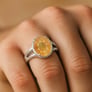 Luxury Designer Sterling Silver Yellow Sapphire Men’s Ring for Him