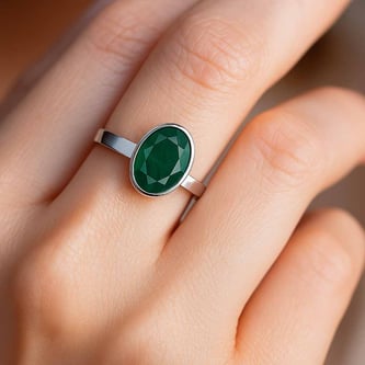 Luxury Emerald 925 Sterling Silver Ring for Women