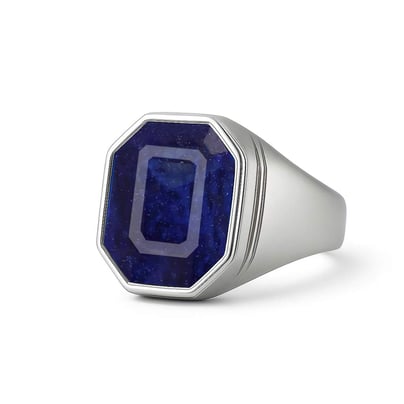 Luxury Handmade 925 Silver Blue Sapphire For Men