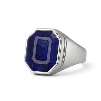 Luxury Handmade 925 Silver Blue Sapphire For Men