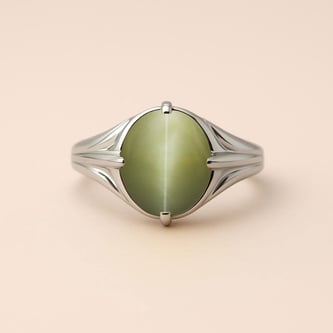 Luxury Handmade 925 Silver Cat's Eye For Men