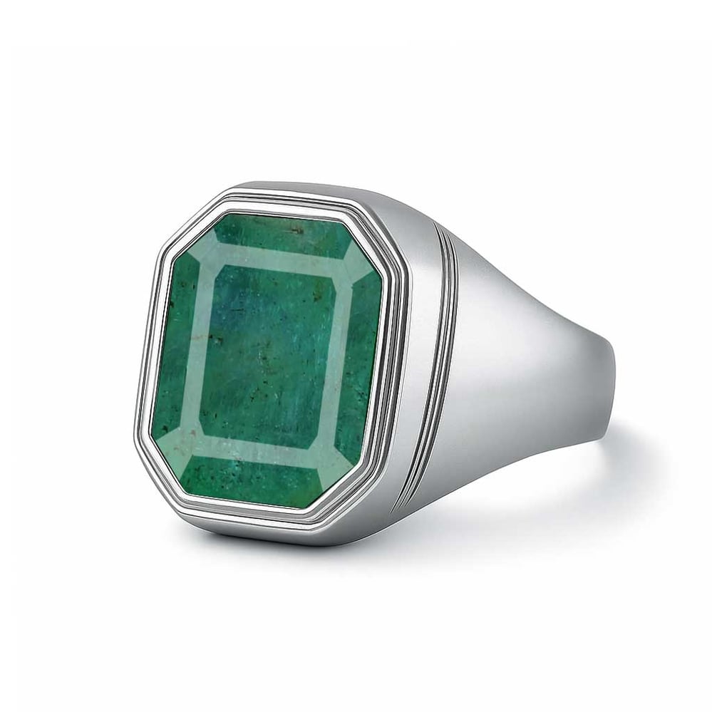 Luxury Handmade 925 Silver Emerald For Men
