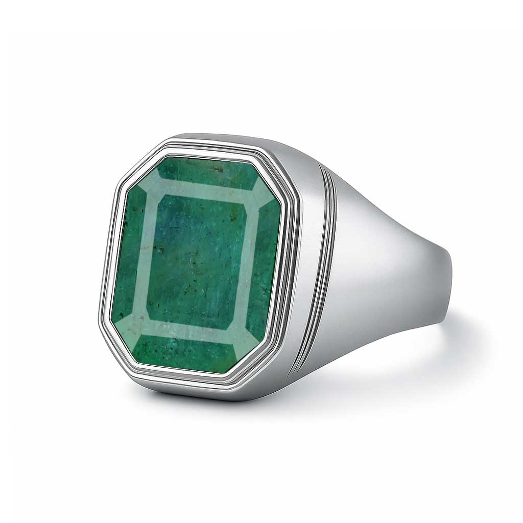 Luxury Handmade 925 Silver Emerald For Men