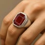 Luxury Handmade 925 Silver Hessonite Garnet For Men