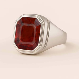 Luxury Handmade 925 Silver Hessonite Garnet For Men