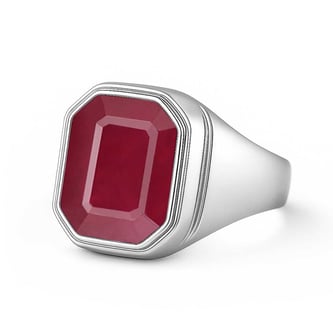 Luxury Handmade 925 Silver Ruby For Men