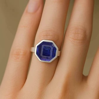 Luxury Heritage Sterling Silver Blue Sapphire Women’s Ring