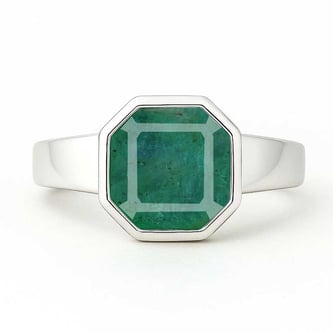 Luxury Heritage Sterling Silver Emerald Women’s Ring