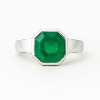 Luxury Heritage Sterling Silver Emerald Women’s Ring