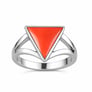 Luxury Heritage Sterling Silver Triangle Red Coral Women’s Ring