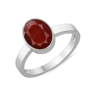 Luxury Hessonite Gomed 925 Sterling Silver Ring for Women