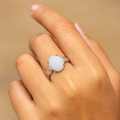 Luxury Opal 925 Sterling Silver Ring for Women