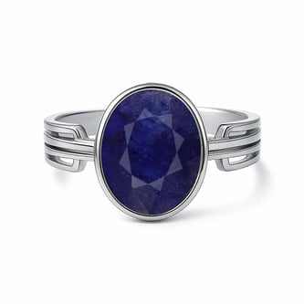 Luxury Royal Blue Sapphire Sterling Silver Ring for Female