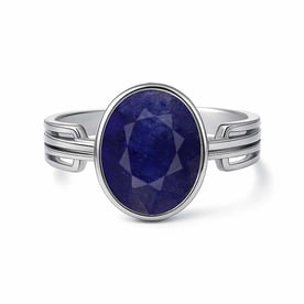 Luxury Royal Blue Sapphire Sterling Silver Ring for Female