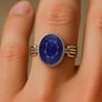 Luxury Royal Blue Sapphire Sterling Silver Ring for Female