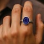 Luxury Royal Blue Sapphire Sterling Silver Ring for Male