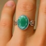 Luxury Royal Emerald Sterling Silver Ring for Female