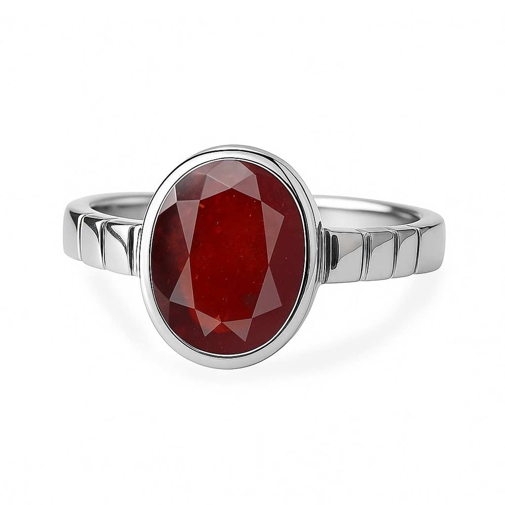 Luxury Royal Hessonite Gomed Sterling Silver Ring for Male