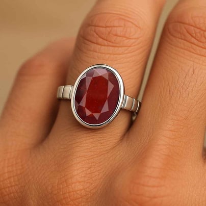 Luxury Royal Hessonite Gomed Sterling Silver Ring for Male